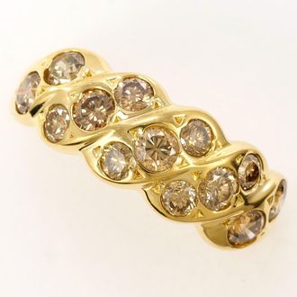 C&A Brown Yellow Gold Yellow Gold (18K) Band Ring (Pre-Owned)
