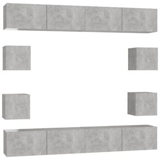 vidaXL Juego De Muebles De Sal&oacute;n 8 Piezas Gris Hormig&oacute;n Vidaxl