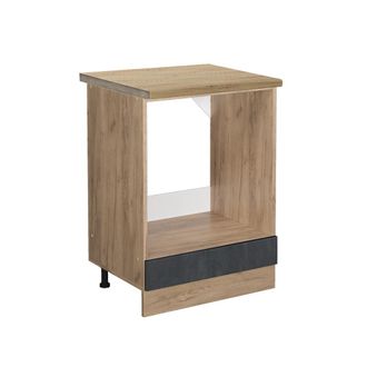 Vicco Armario Para Horno Empotrado R-line, Hormig&oacute;n Negro, 60 Cm Et Roble