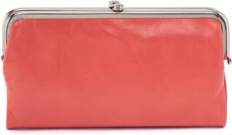 Hobo Lauren Leather Double Frame Clutch in Pink Mirage at Nordstrom