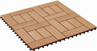 vidaXL Tile De Decking 22 Uds. Teca 30 X 30 Cm Wpc Vidaxl