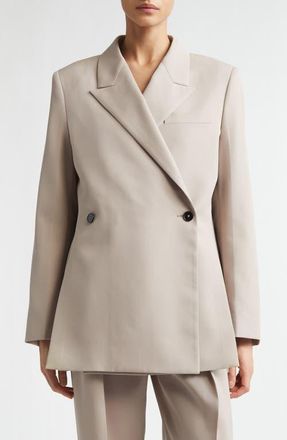 Jil Sander Slim Double Breasted Wool Gabardine Blazer in Mauve at Nordstrom, Size 4 Us
