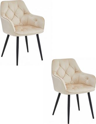 OEM Silla Jork - Terciopelo Beige / Patas Negras X 2