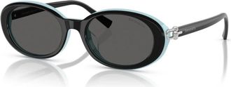 Tiffany & Co. Ovale Zonnebril - Dames - Zonnebrillen - Zwart - 54 MM - Accessoires