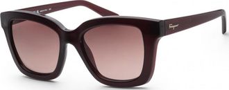 Ferragamo Womens SF955S 53 613 Fashion Sunglasses - Red - One Size