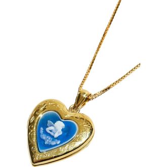 The M Jewelers NY The Blue Angel Photo Locket Necklace in Gold at Nordstrom