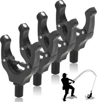 OEM Set Di 4 Portacanne Magnetici Da Pesca - Regolazione Automatica - Accessori Per Attrezzi