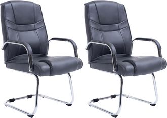 Clp Set De 2 Sillas Cantilever Xxl Attila En Polipiel Gris