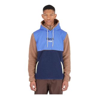 Fila Fleece Jackets, male, Multicolor, Size: M Borg Hybrid Hooded Sweatshirt