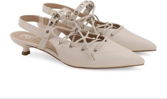 Andrea Womens Lace-Up Pump In Bone