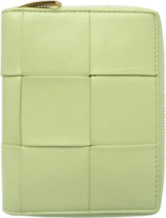 Bottega Veneta Pre-owned Bi-fold Portemonnee - Dames - Vintage Accessoires - Groen - ONE Size - Leer - Vintage