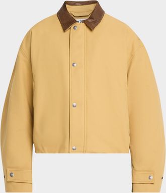 Acne Studios Men & apos;s Opado Satin Leather-Collar Bomber Jacket