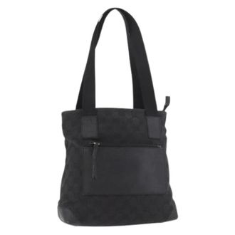 Gucci Pre-owned Tote Bags, female, Black, Size: ONE SIZE Pre-owned Vintage GG Canvas Hand Bag