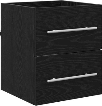 vidaXL Mueble De Lavabo Con Caj&oacute;n Roble Negro 38,5 X 41 X 48 Cm Vidaxl
