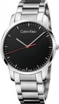 Calvin Klein Modern Quartz Horloge met Zwarte Wijzerplaat en Zilveren Stalen Band - Dames - Horloges - Grijs - ONE Size - Accessoires