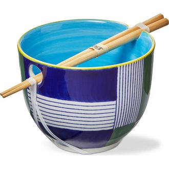 Tag Geo Squares Noodle Bowl S/2 Multi Stoneware Everyday in Multicolored at Nordstrom