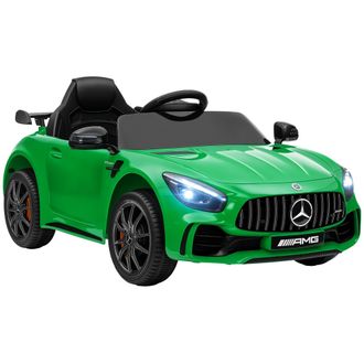 OEM Coche El&eacute;ctrico Para Ni&ntilde;os De +3 A&ntilde;os Mercedes-benz Amg Gtr Con Bater&iacute;a 12v Mando A Distancia Faros Bocina M&uacute;sica Verde