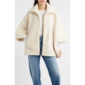 Bernardo Calder Faux Fur Poncho Jacket in Cream at Nordstrom Rack, Size Medium/large