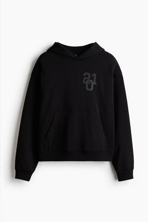 H&M Kastiger Hoodie in Oversized Fit - Schwarz