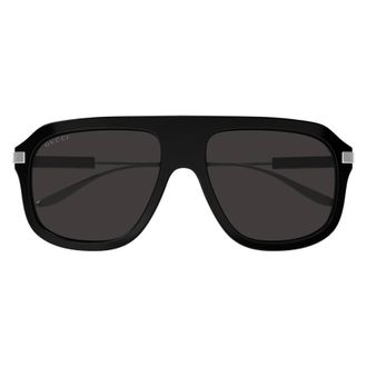Gucci Grey Navigator Mens Sunglasses GG1309S 005 57