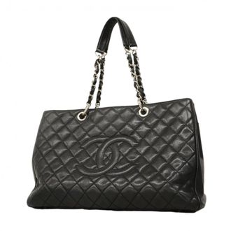 Chanel Black Grained Calfskin Tote Bag (Pre-Owned)
