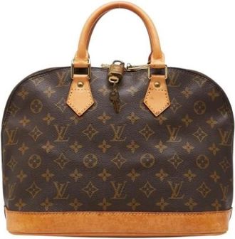 Louis Vuitton Pre-owned Vintage Canvas Handbag - Dames - Vintage Handtas - Bruin - ONE Size - Leer - Vintage