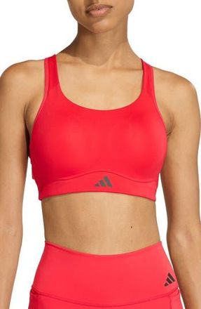 adidas Optime Workout High Support Sports Bra in Pure Ruby at Nordstrom Rack, Size Small A/c
