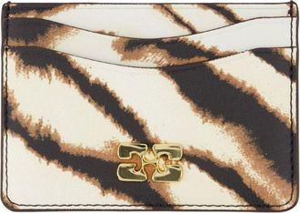 Ganni Womens Bou Zebra Card Case Ivory Synthetic Cases