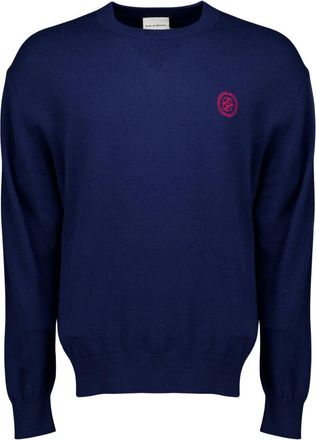Dr&ocirc;le de Monsieur D Miror Sweater - Heren - Ronde hals truien - Blauw - XL - Wol - Truien & Vesten