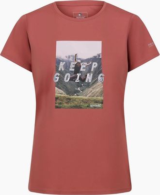 Regatta Womens Graphic Crew Neck Short Sleeve Jersey T-Shirt - Orange/Brown - Size: 14