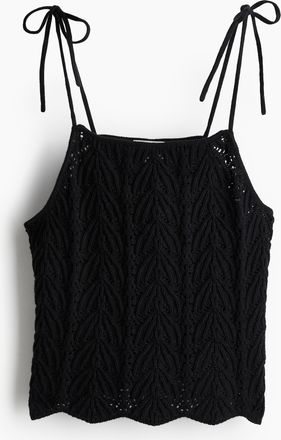 H&M Top aus Pointellestrick - Schwarz