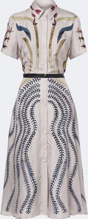 Altuzarra Kiera belted printed silk shirt dress
