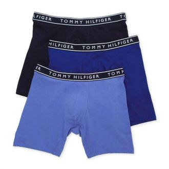 Tommy Hilfiger Mens 3 Pack Cotton Stretch Boxer Brief In Persian Blue