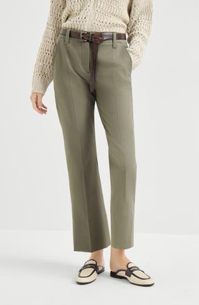Brunello Cucinelli Kickflare Cigarette trousers in Olive at Nordstrom, Size 40 It