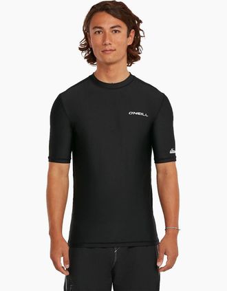 O'Neill Mens ONeill Mens Skins Short Sleeve Rash Vest - Black - Size: 40