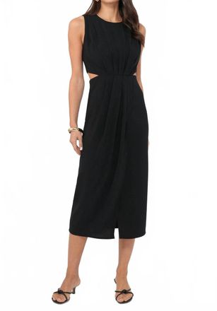 Greylin Ednis Side Cut Out Midi Dress In Black