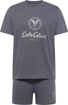 Carlo Colucci Shorty Pyjama Set - Heren - Pyjama - Grijs - L - Katoen - Nachtkleding