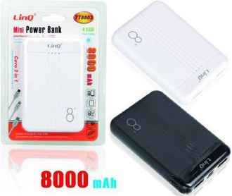 Trade Shop Trade Shop - Mini Powerbank 8000mah Caricator Portatile Dual Usb 4led Sottle Light Tt8803
