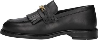Tommy Hilfiger TH Chain Fringe Leren Loafer - Dames - Loafers - Zwart - 36 EU - Leer - Schoenen