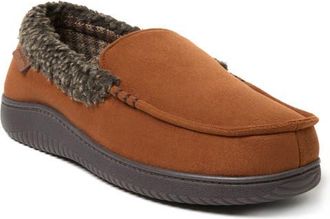 Dearfoams Alexander Faux Shearling Driving Loafer in Chestnut at Nordstrom, Size X-Large
