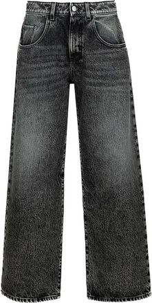 Icon Denim Los Angeles Wide Jeans - Dames - Loose Fit Jeans - Zwart - W25 - Denim - Jeans