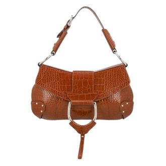 Dolce & Gabbana Pre-owned Shoulder Bags, female, Brown, Size: ONE SIZE Pre-owned Crocodile-Embossed Shoulder Bag