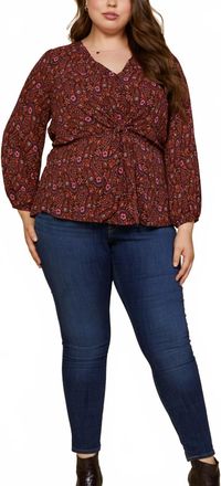 Skies Are Blue Clothing Lexi Ruffle Blouse In Raisin