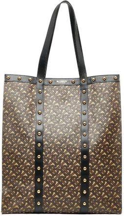 Burberry Black Brown Pvc Leather Tote Bag (Pre-Owned)