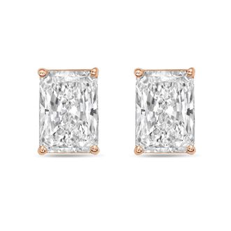 Diana M. Jewels 14Kt Rose Gold 12.00 cts Lab Grown Radiant Cut Diamond Studs