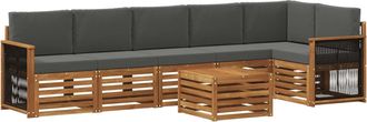vidaXL Conjunto De Sof&aacute;s De Exterior 6 Uds. Natural Y Antracita Vidaxl