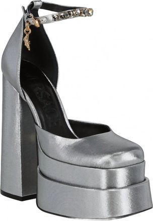 Versace Womens Medusa Aevitas Platform Pump Heel In Grey