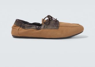 Prada N&aacute;uticos Shuffle de lona con piel