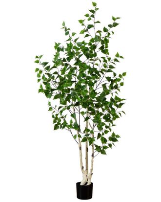 Nearly Natural 6Ft Artificial Birch Tree With Real Touch Leaves