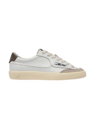 Autry White Leather Suede Low-Top Sneakers